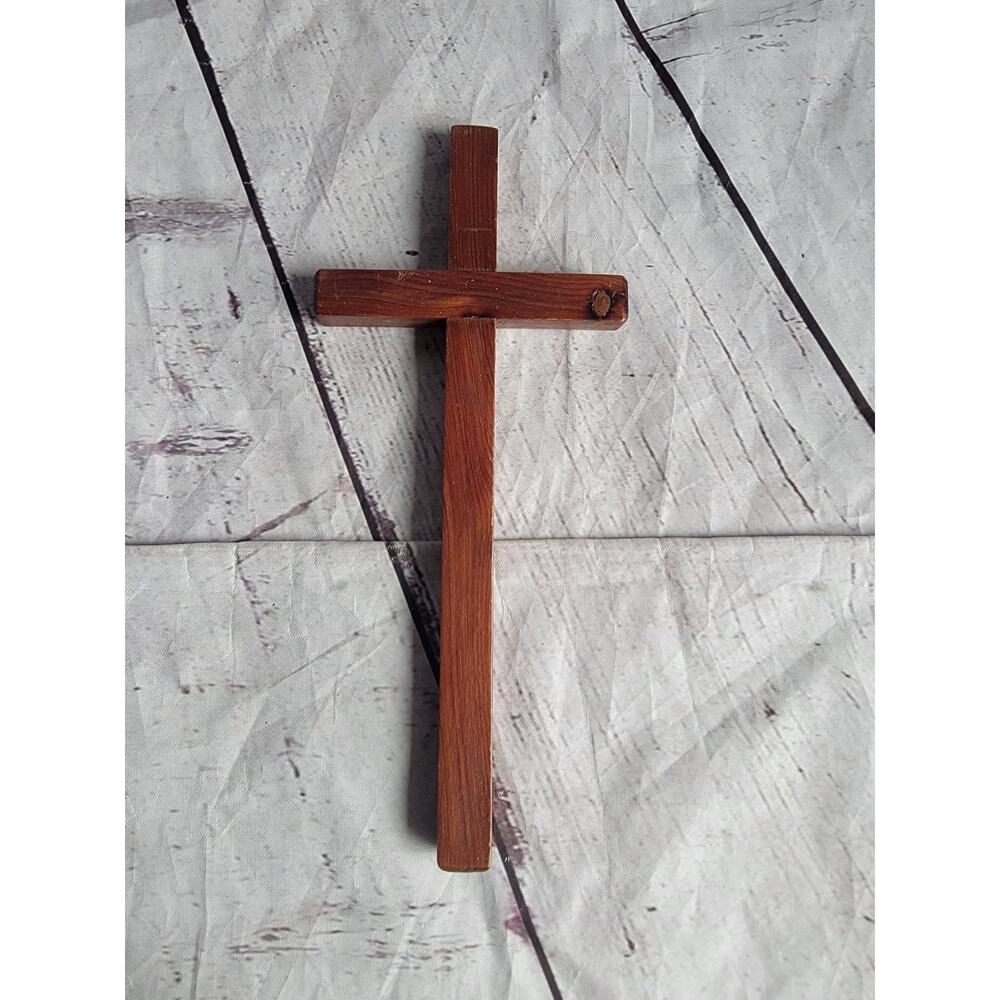 8 Inch 2 Tone Wood Cross, Wooden Crucifix